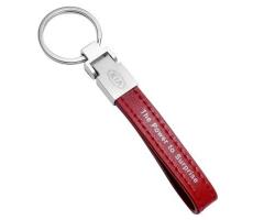 Кожаный брелок Kia Keyring, Leather Red